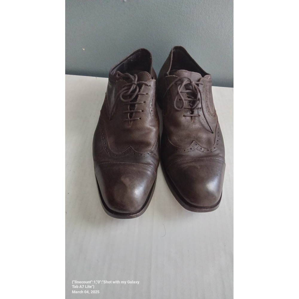 Brown‎ Leather Wingtip Oxford Dress Shoes Lace Up Business Casual